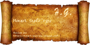 Haupt György névjegykártya