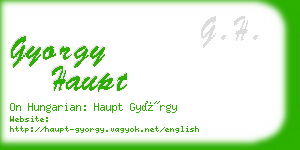 gyorgy haupt business card